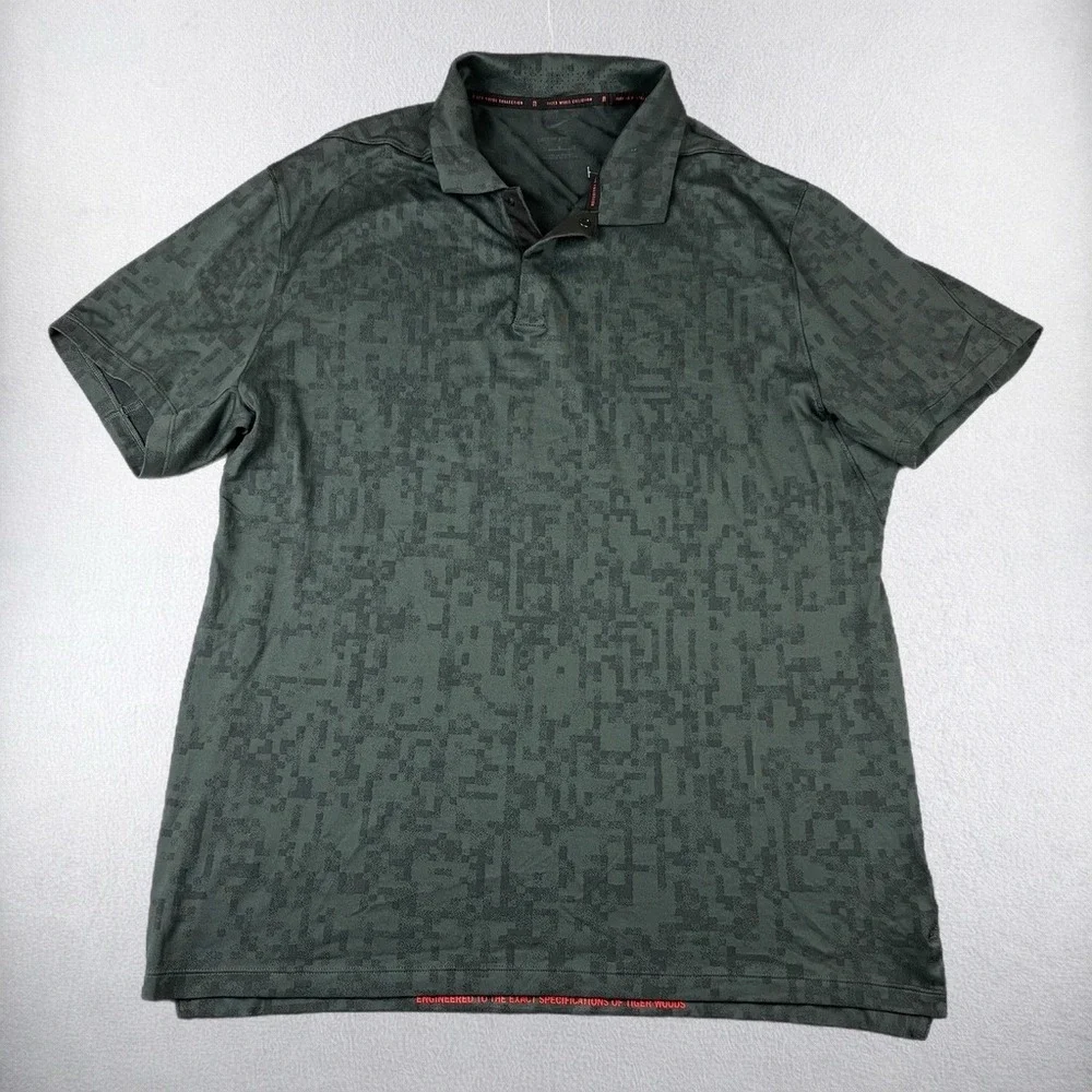 Nike Polo Mens Large Gray Tiger Woods Collection Dri-FIT ADV Golf CU9528-010 - Picture 2 of 9